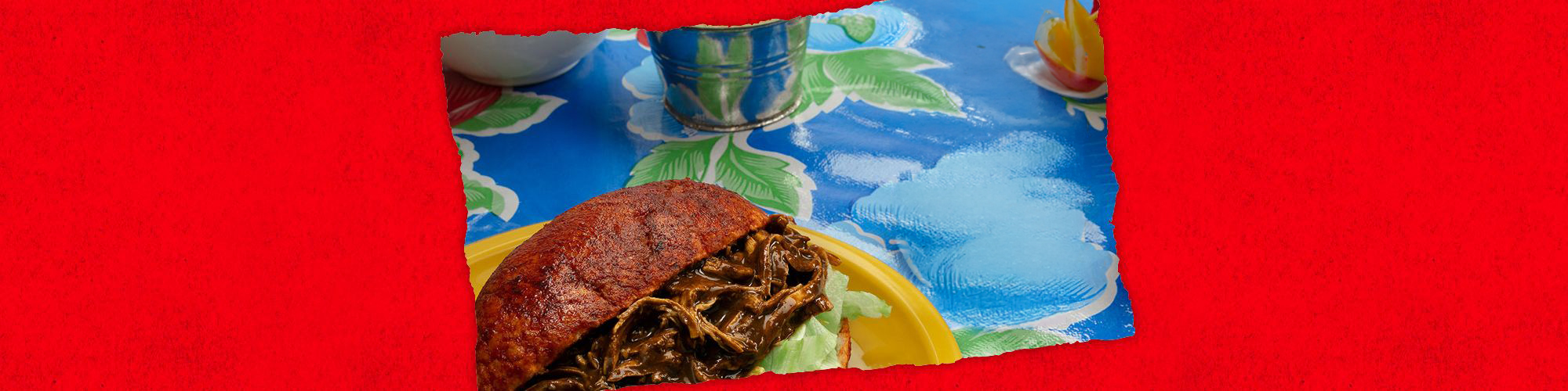 Pambazo with Chicken Mole