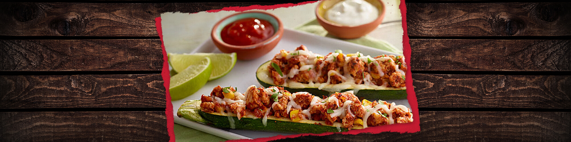 Salsas spicy turkey taco zucchini boats