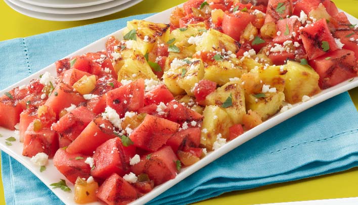 spicy grilled watermelon mange habanero chilled salad