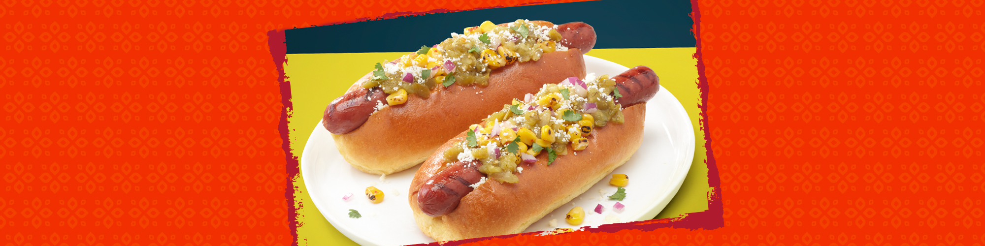 Salsas street corn verde hot dog