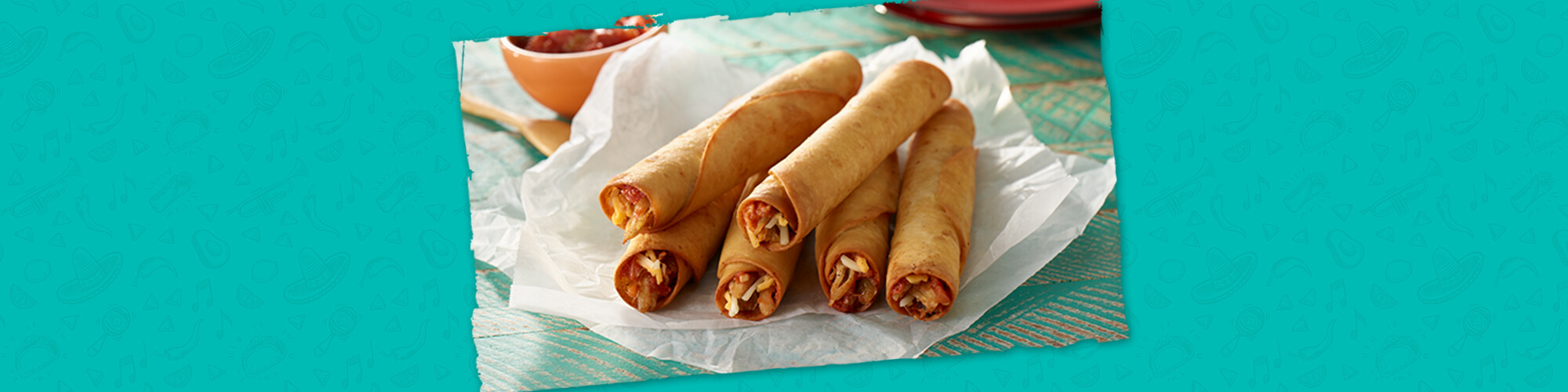 Salsas cheesy chicken flautas
