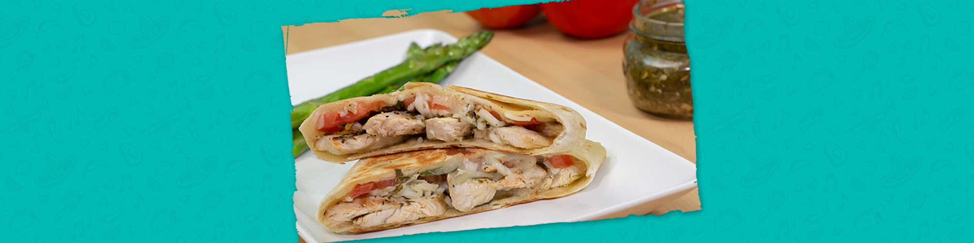 Salsas foldable chicken pesto quesadilla