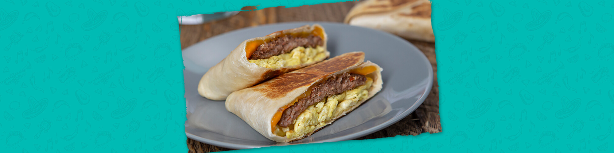 Salsas egg sausage and cheese quesadilla
