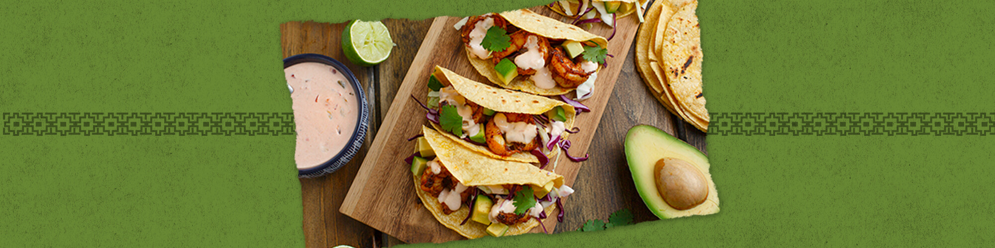 Salsas chili lime shrimp tacos