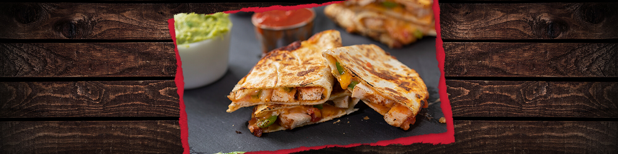 Salsas chicken and pepper quesadillas